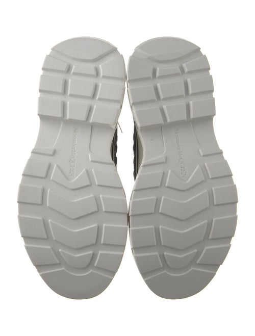 Alexander McQueen Canvas Colorblock Pattern Lace-Up Boots