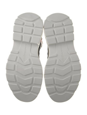 Alexander McQueen Leather Colorblock Pattern Lace-Up Boots