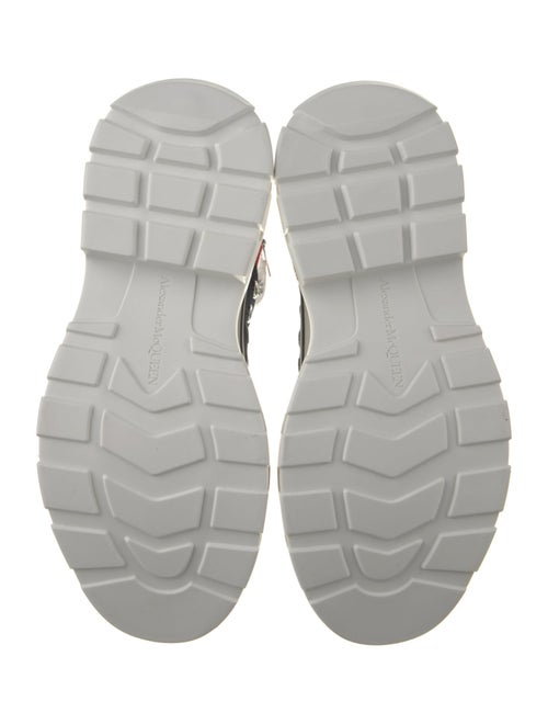 Alexander McQueen Leather Colorblock Pattern Lace-Up Boots