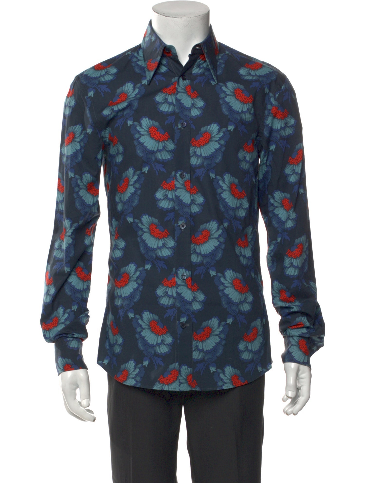 Alexander McQueen Floral Print Long Sleeve Shirt