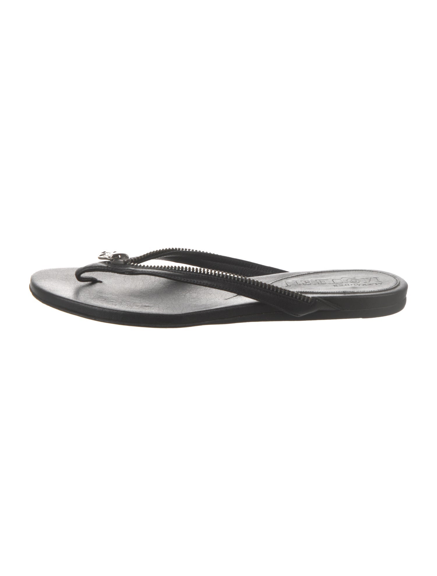 Alexander McQueen Leather Flip Flops