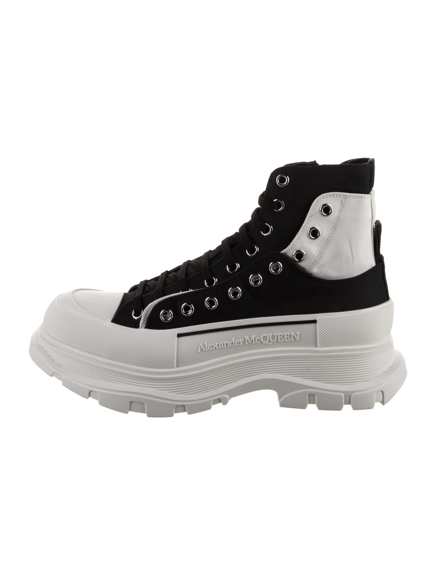 Alexander McQueen Canvas Colorblock Pattern Chunky Sneakers