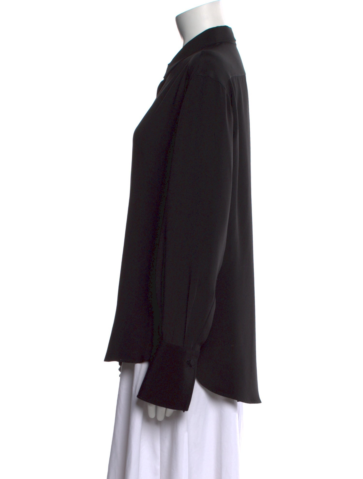 Alexander McQueen Silk Long Sleeve Button-Up Top