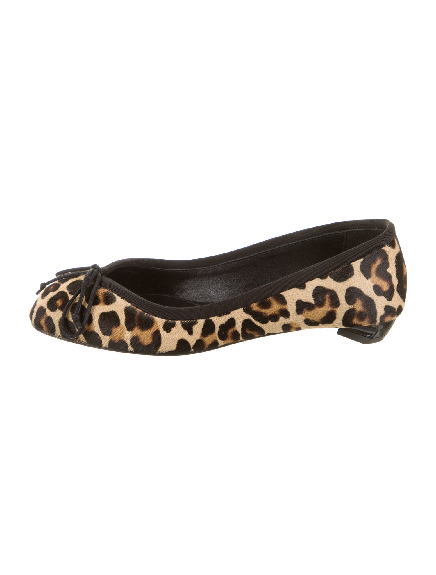 Alexander McQueen Leather Animal Print Ballet Flats