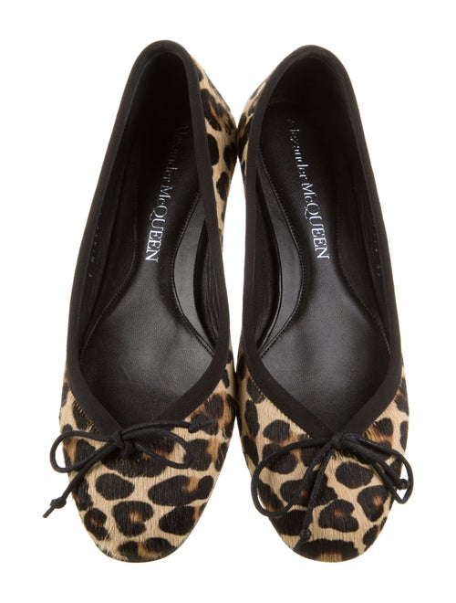 Alexander McQueen Leather Animal Print Ballet Flats
