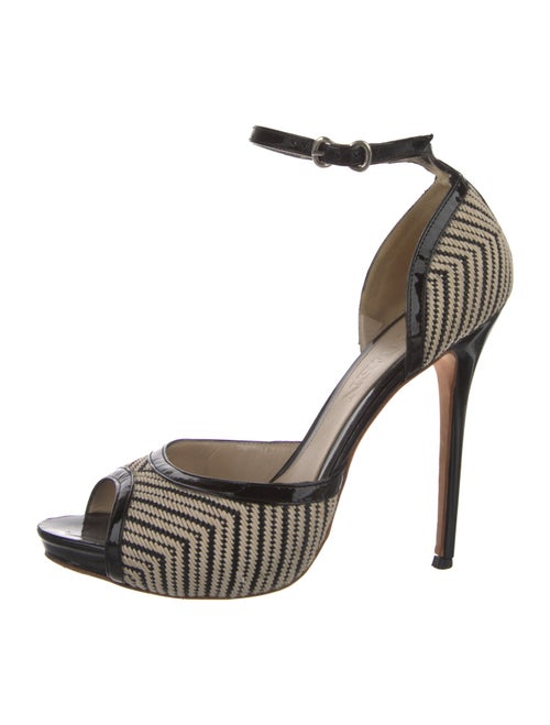 Alexander McQueen Raffia Printed D'Orsay Pumps