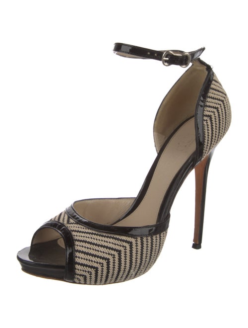 Alexander McQueen Raffia Printed D'Orsay Pumps