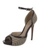 Alexander McQueen Raffia Printed D'Orsay Pumps