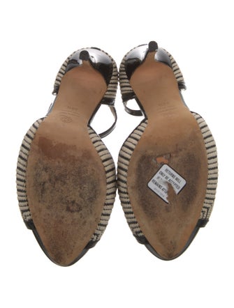 Alexander McQueen Raffia Printed D'Orsay Pumps