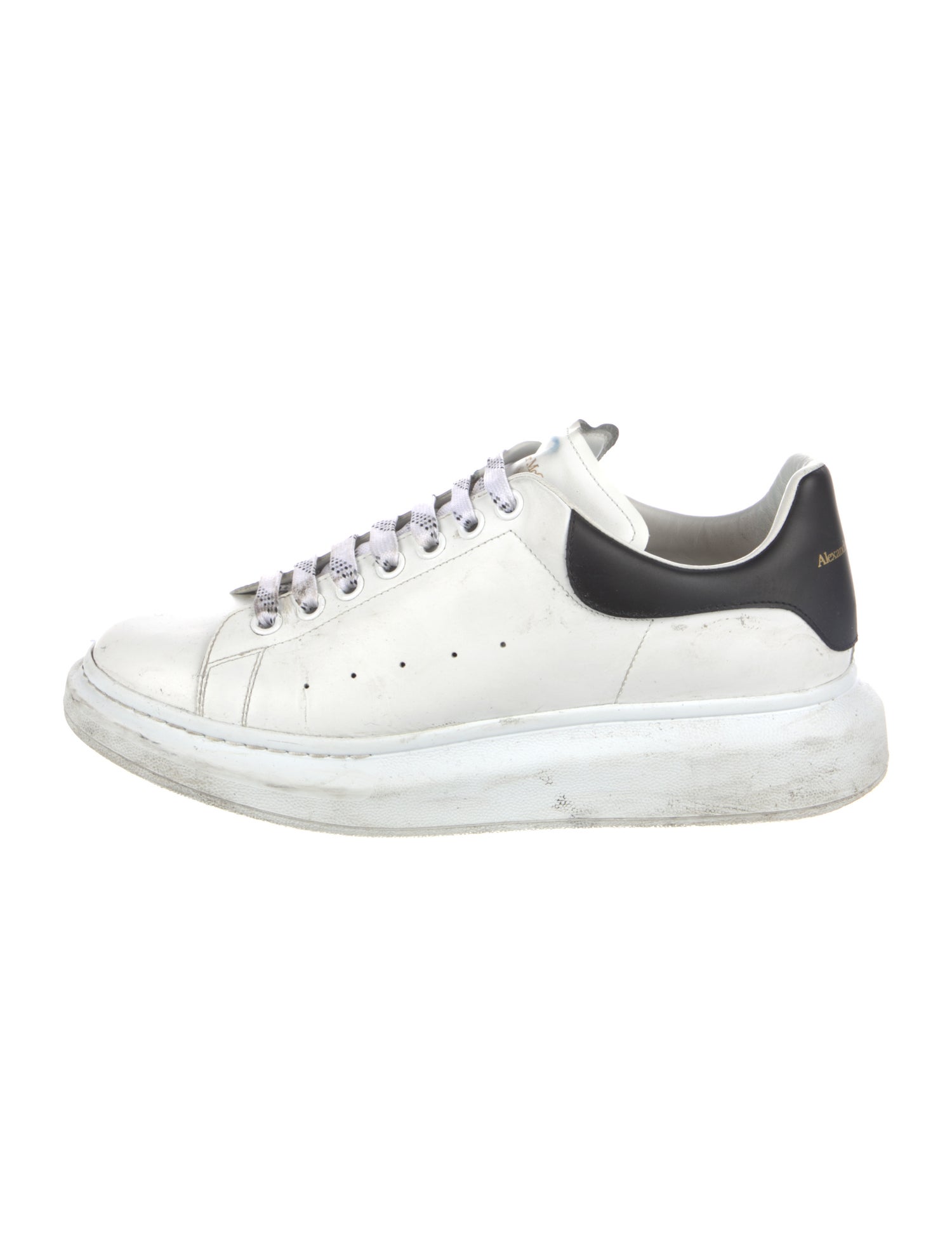 Alexander McQueen Leather Colorblock Pattern Chunky Sneakers