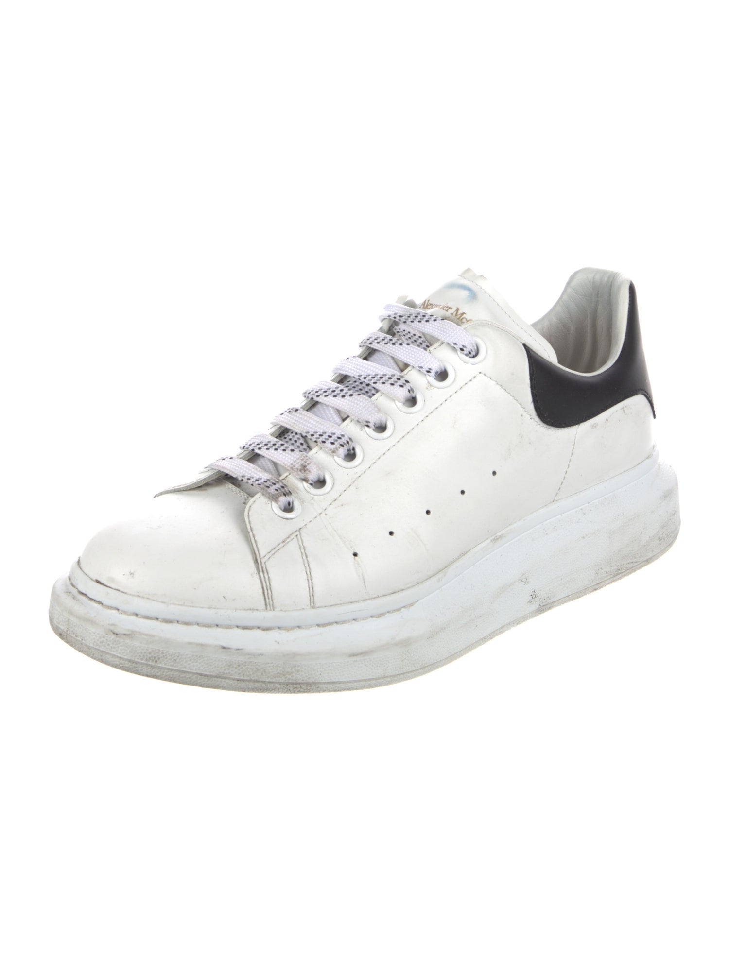 Alexander McQueen Leather Colorblock Pattern Chunky Sneakers