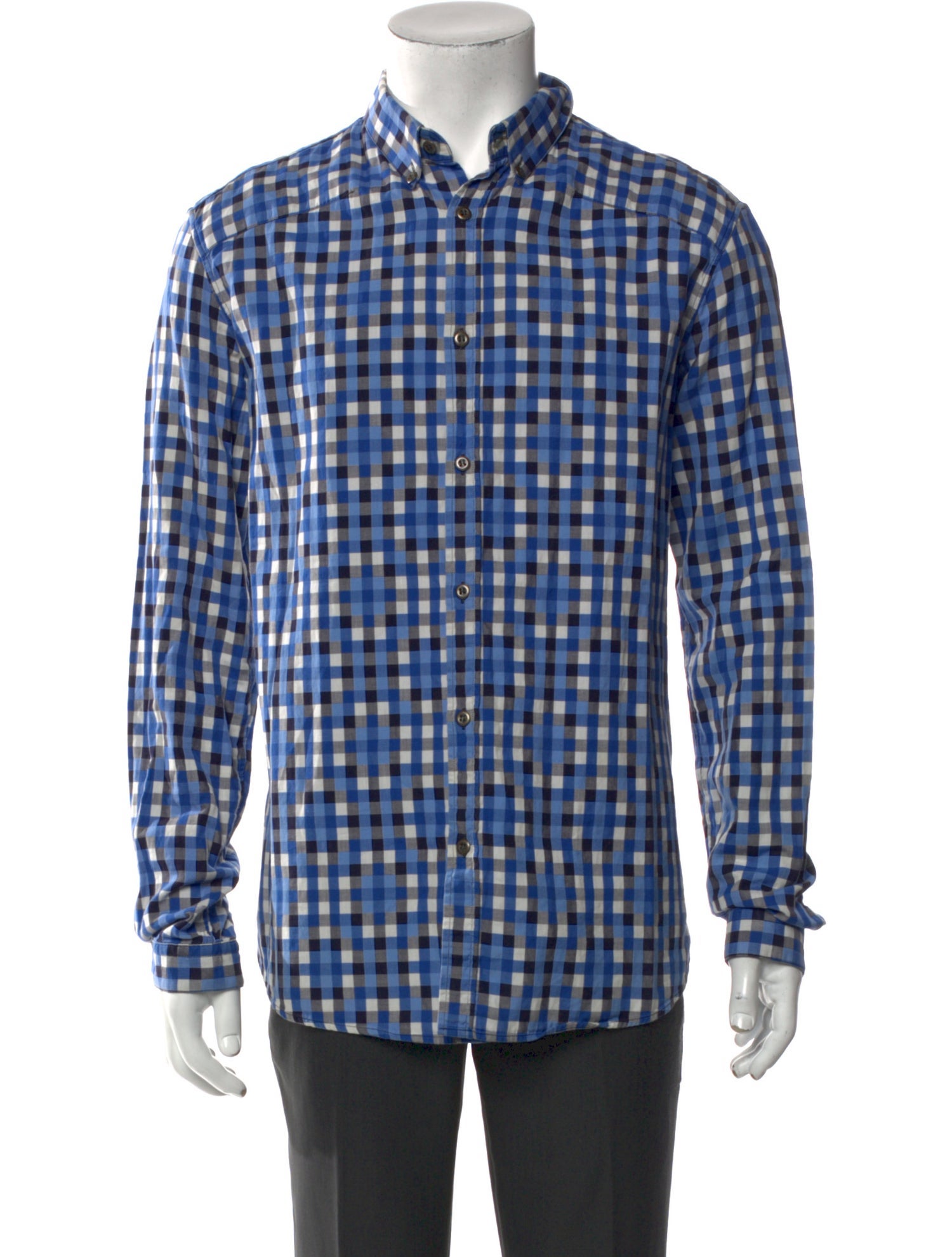 Alexander McQueen Plaid Print Long Sleeve Shirt