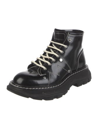 Alexander McQueen Leather Combat Boots