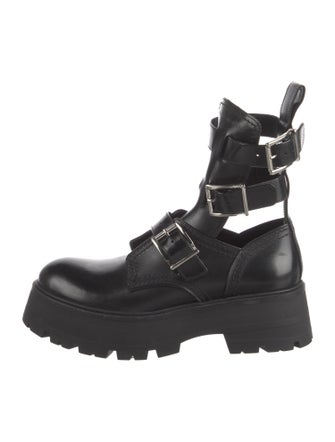Alexander McQueen Leather Combat Boots