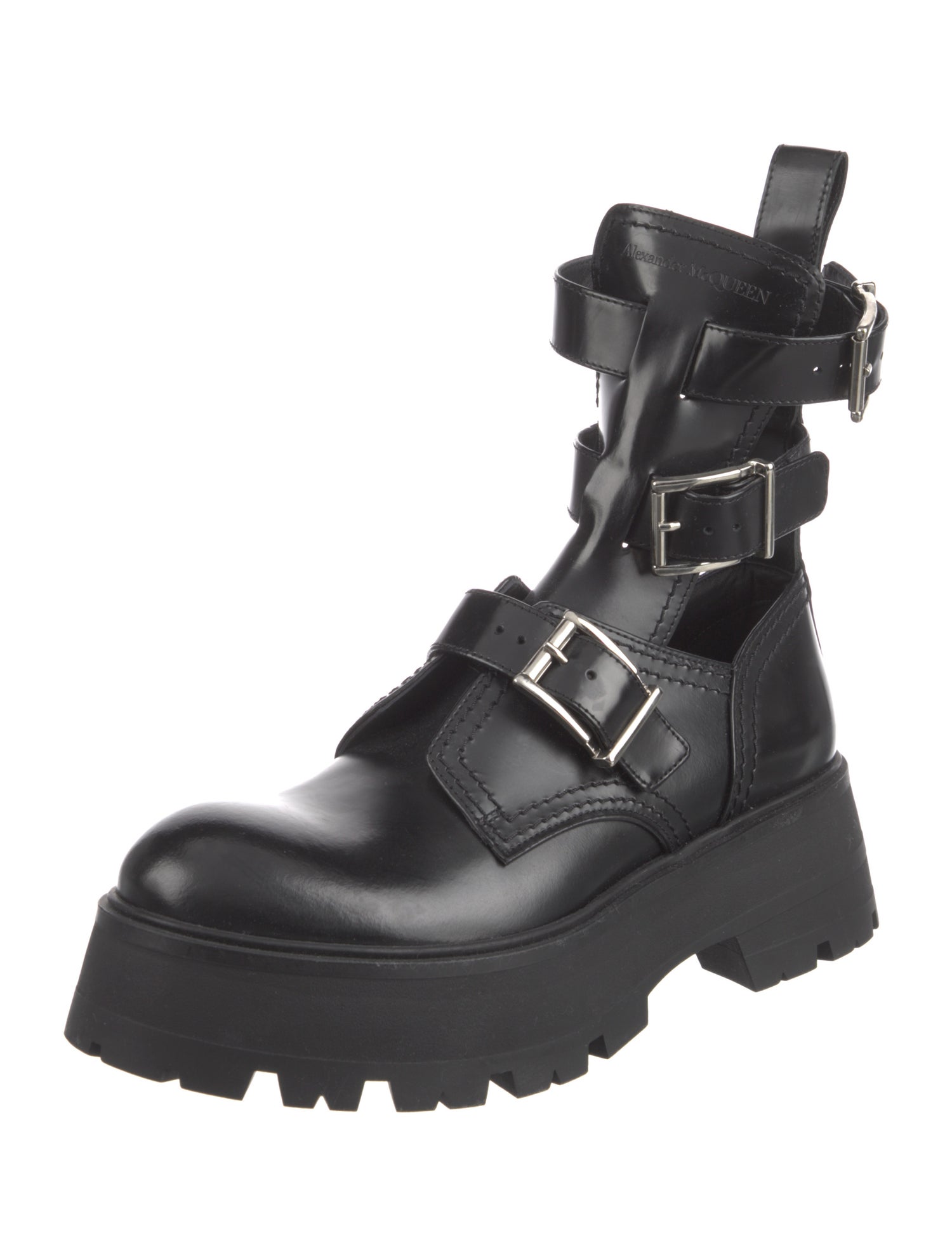 Alexander McQueen Leather Combat Boots