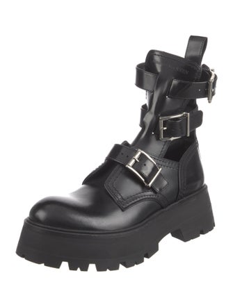 Alexander McQueen Leather Combat Boots