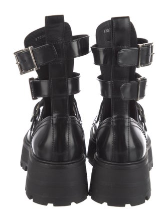 Alexander McQueen Leather Combat Boots