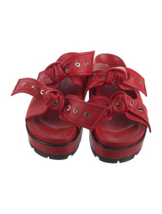 Alexander McQueen Leather Cutout Accent Slides