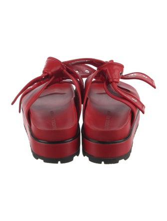 Alexander McQueen Leather Cutout Accent Slides