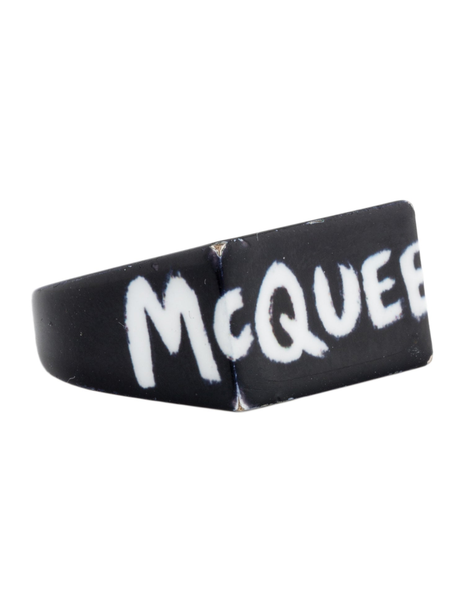 Alexander McQueen Enamel Graffiti Ring