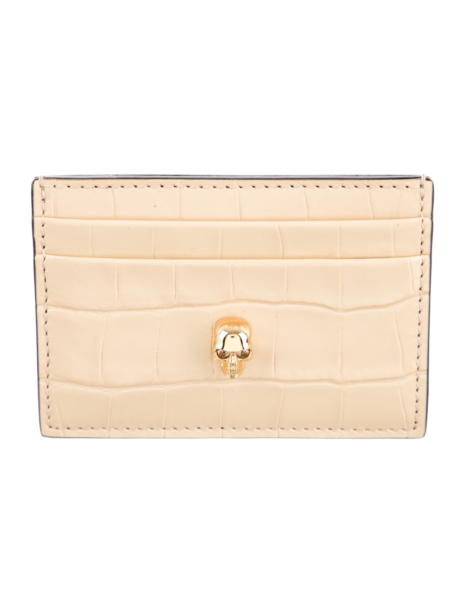 Alexander McQueen Embossed Leather Card Holder w/ Tags