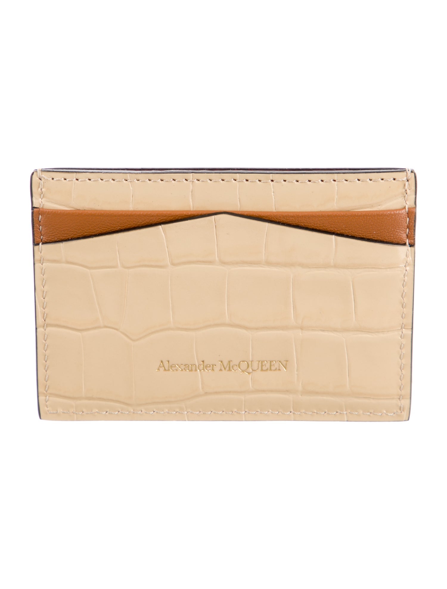 Alexander McQueen Embossed Leather Card Holder w/ Tags