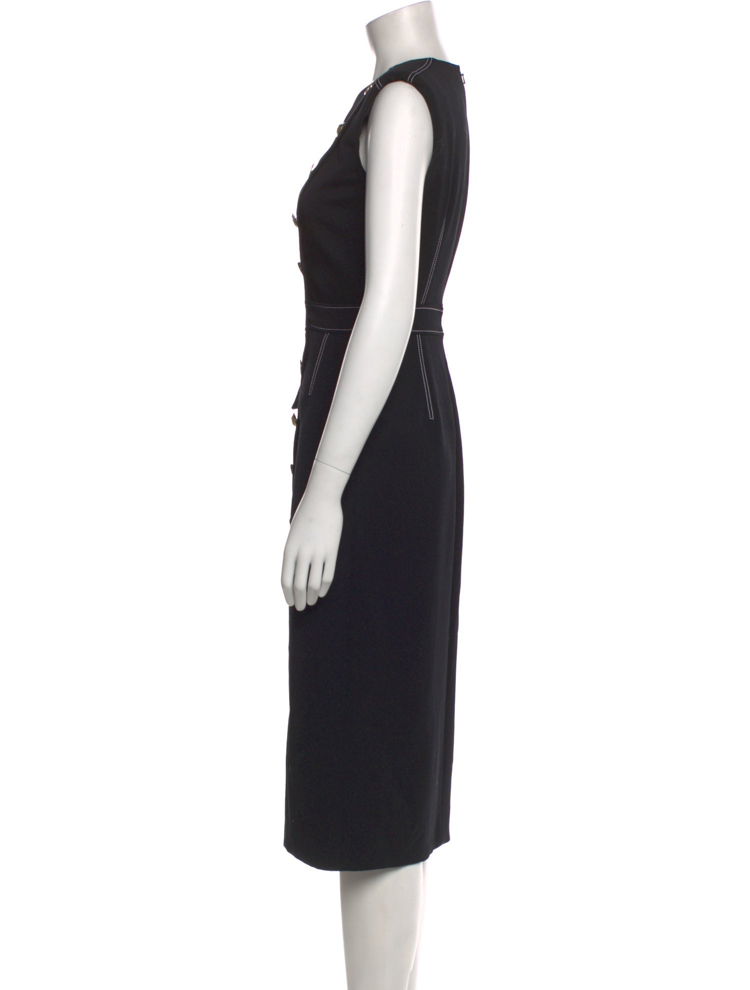 Alexander McQueen Wool Midi Length Dress
