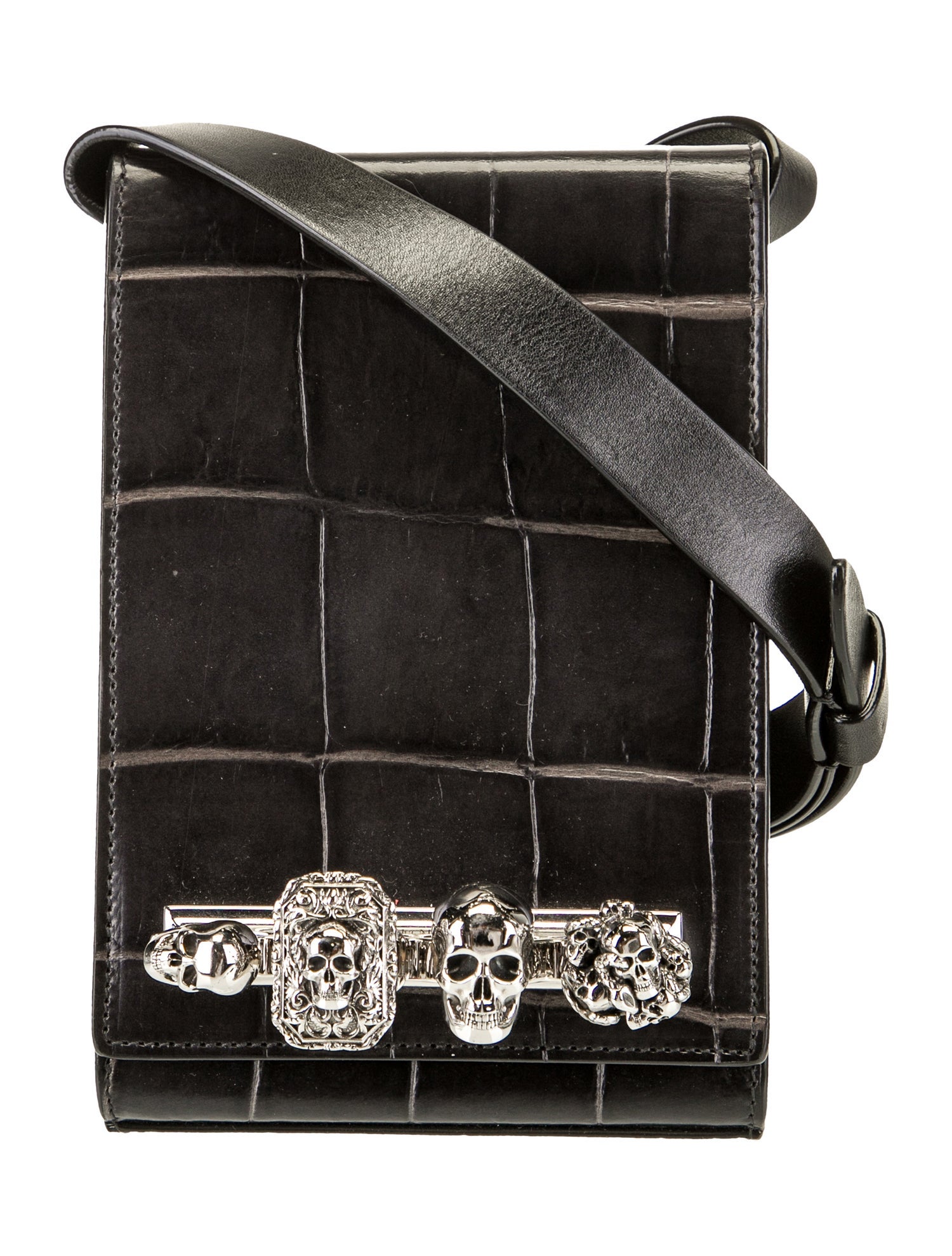 Alexander McQueen Embossed Leather Crossbody Bag