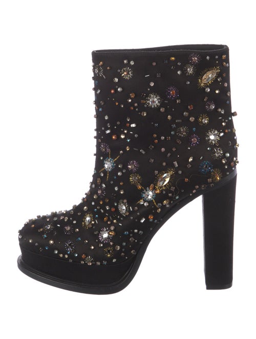 Alexander McQueen Satin Printed Boots