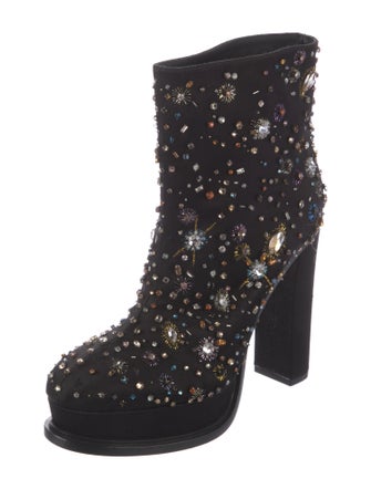Alexander McQueen Satin Printed Boots