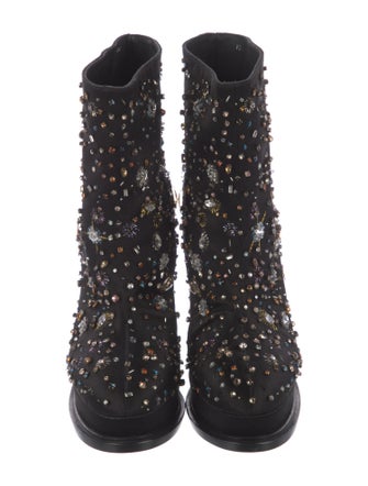 Alexander McQueen Satin Printed Boots