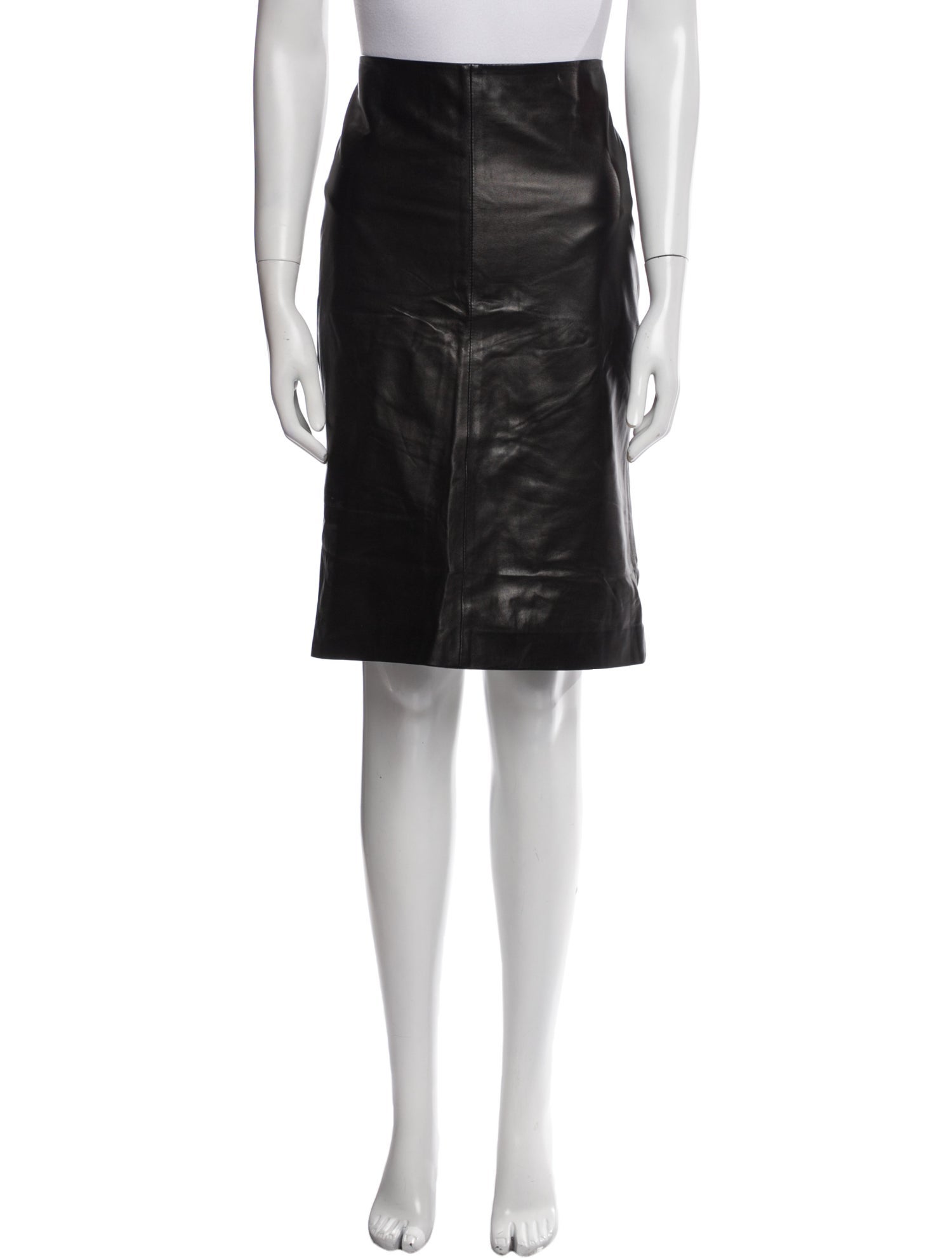 Alexander McQueen Leather Knee-Length Skirt