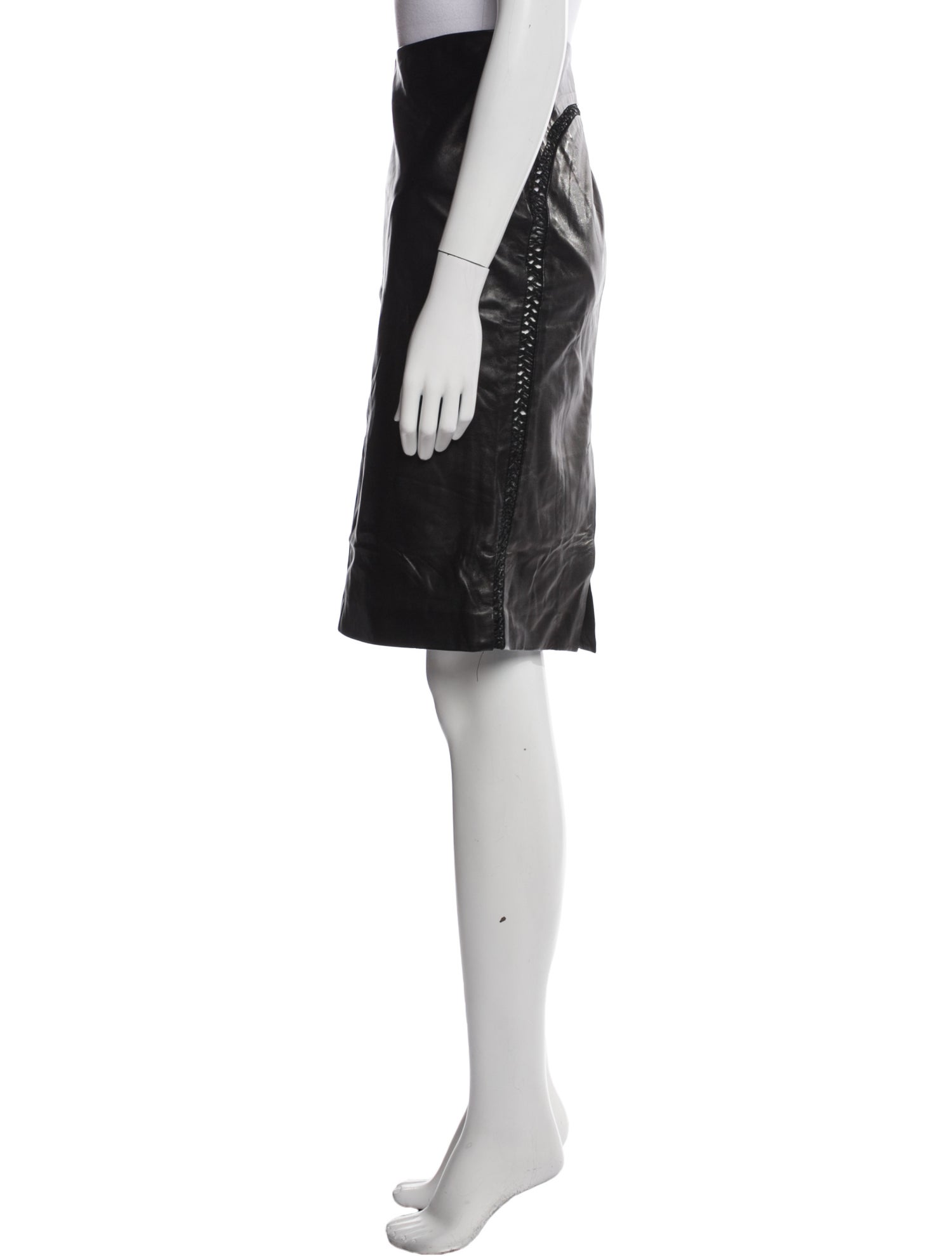 Alexander McQueen Leather Knee-Length Skirt