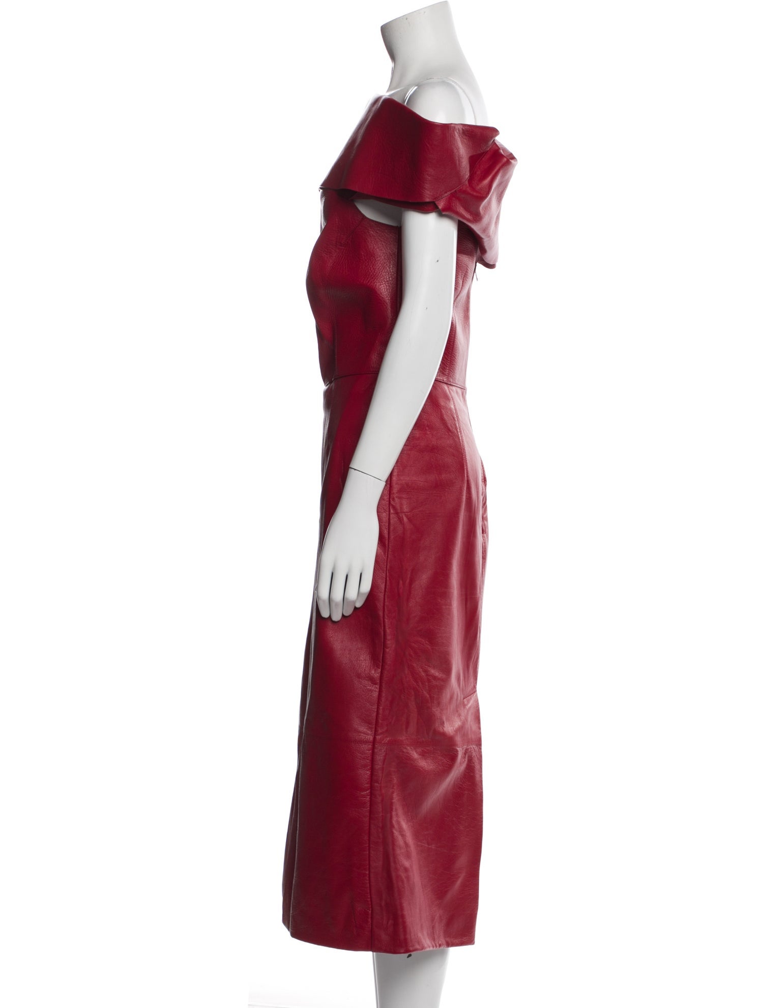 Alexander McQueen Leather Midi Length Dress