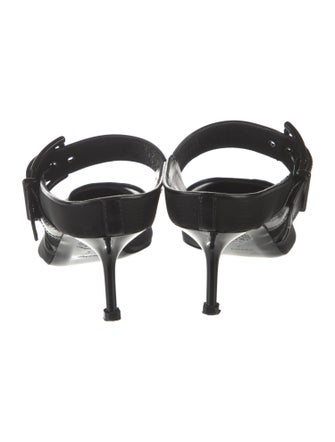 Alexander McQueen Mesh Leather Trim Embellishment Mules