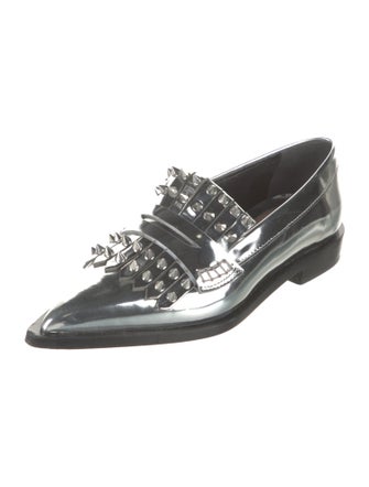 Alexander McQueen Spike Accents Patent Leather Loafers