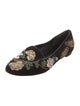 Alexander McQueen Velvet Floral Print Flats