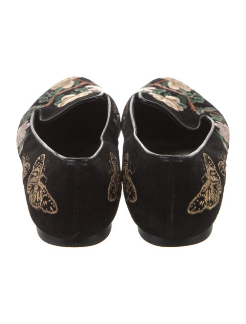 Alexander McQueen Velvet Floral Print Flats