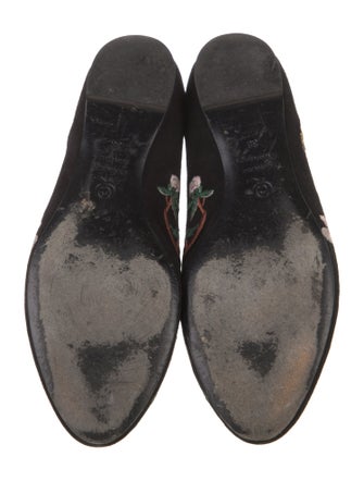 Alexander McQueen Velvet Floral Print Flats