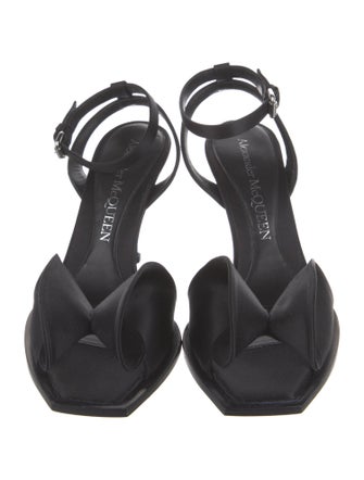 Alexander McQueen Satin Slingback Sandals