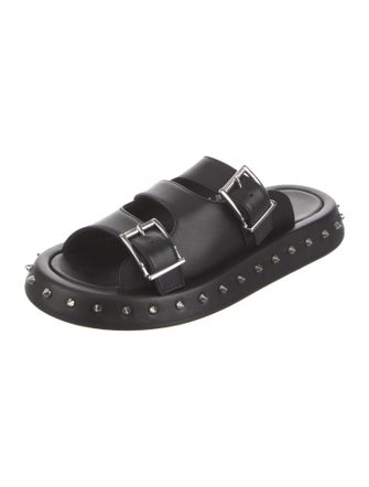 Alexander McQueen Leather Studded Accents Slides