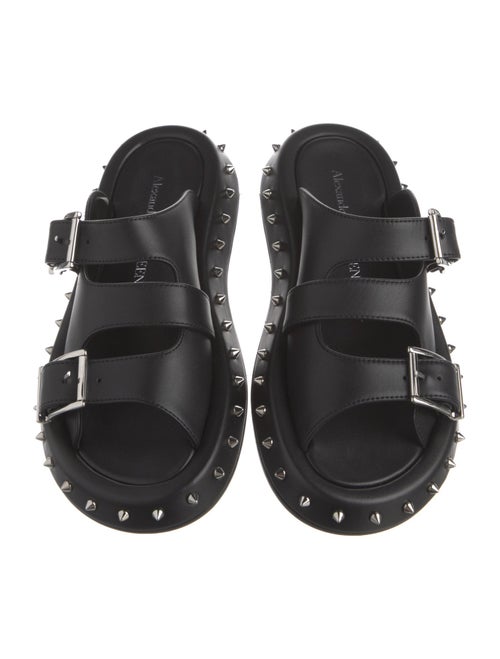 Alexander McQueen Leather Studded Accents Slides