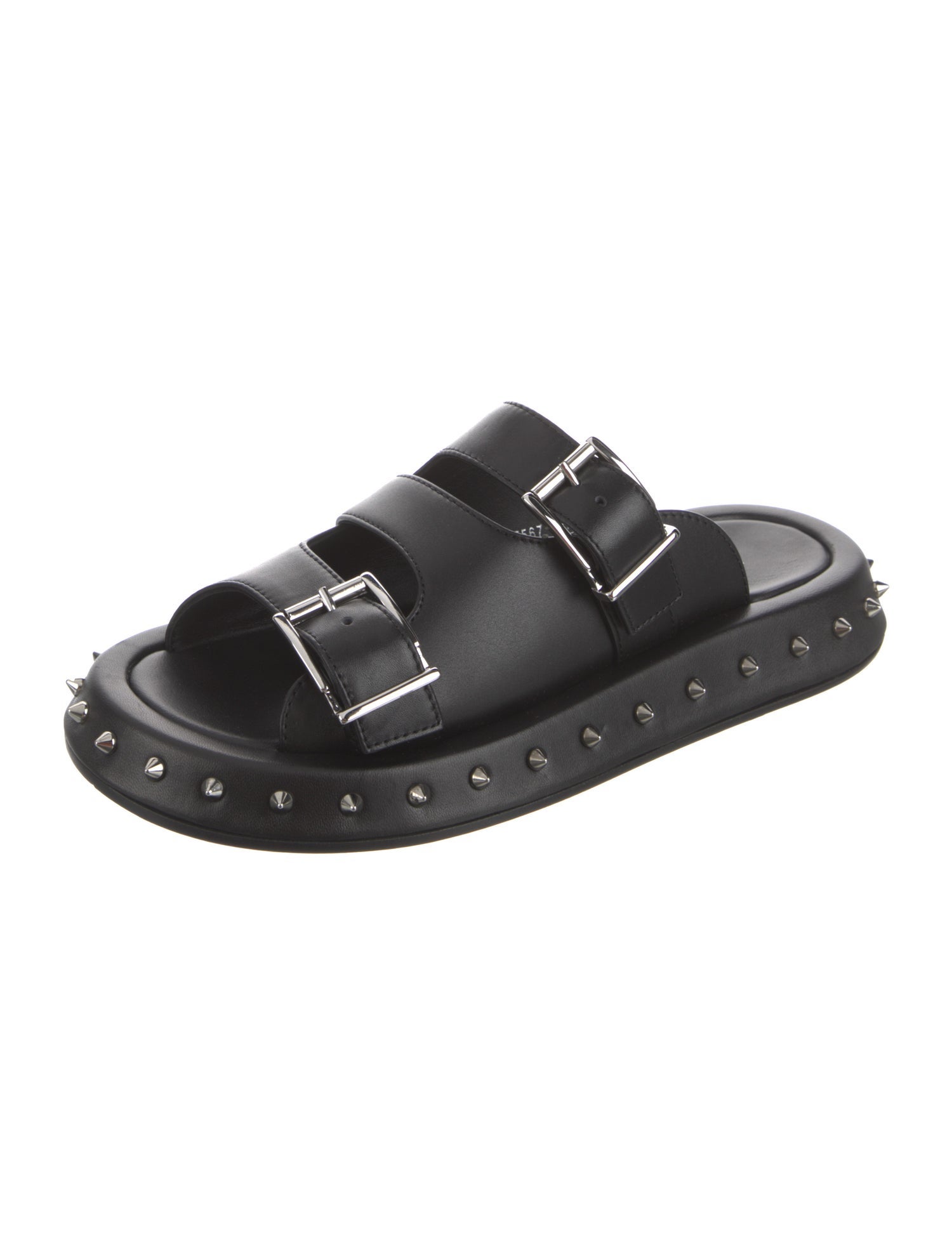 Alexander McQueen Leather Studded Accents Slides