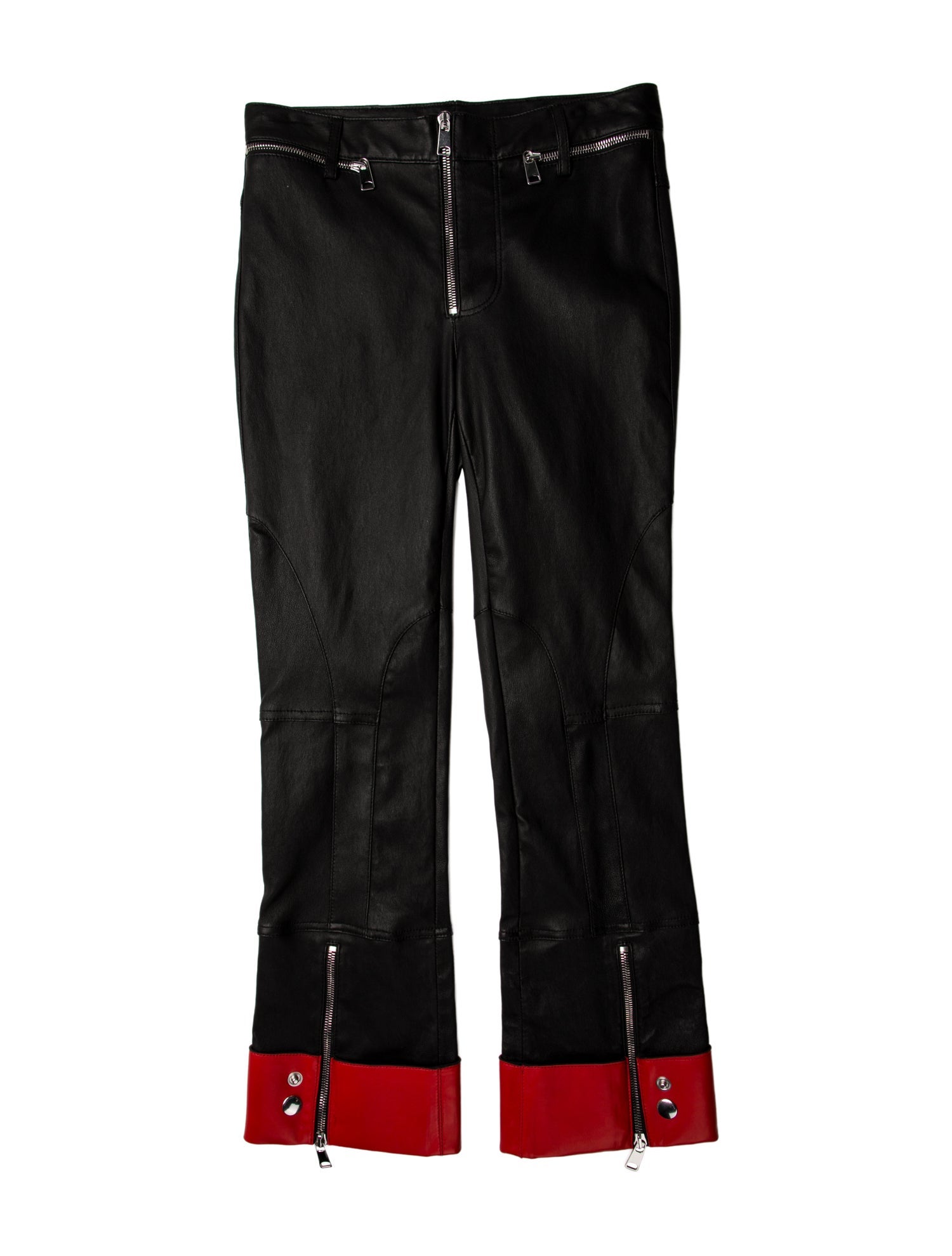 Alexander McQueen Lamb Leather Straight Leg Pants