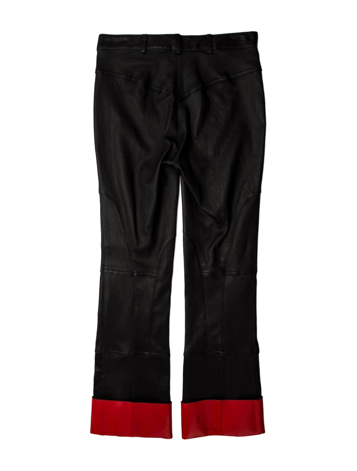 Alexander McQueen Lamb Leather Straight Leg Pants