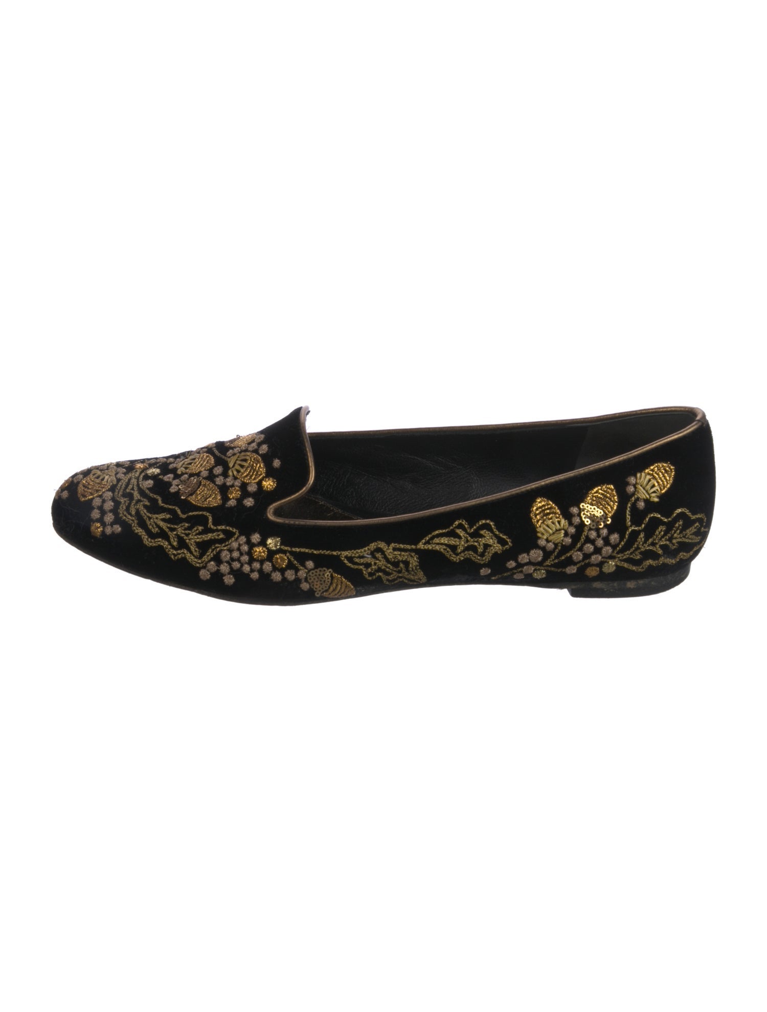 Alexander McQueen Velvet Printed Loafers