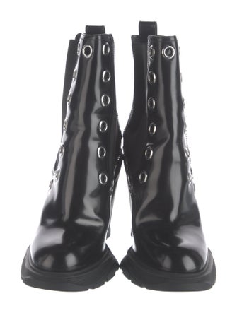 Alexander McQueen Patent Leather Combat Boots