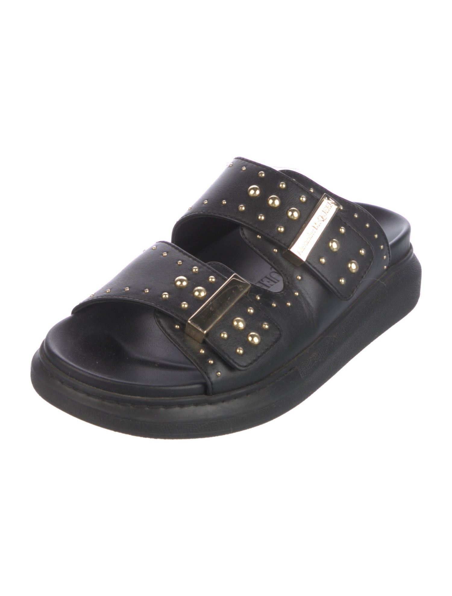 Alexander McQueen Leather Studded Accents Slides