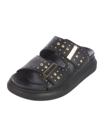 Alexander McQueen Leather Studded Accents Slides