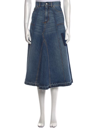 Alexander McQueen Raw-Edge Trim Midi Length Skirt